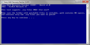 Sony VAIO Recovery Patcher Batch v1.0 Win7 screenshot.png